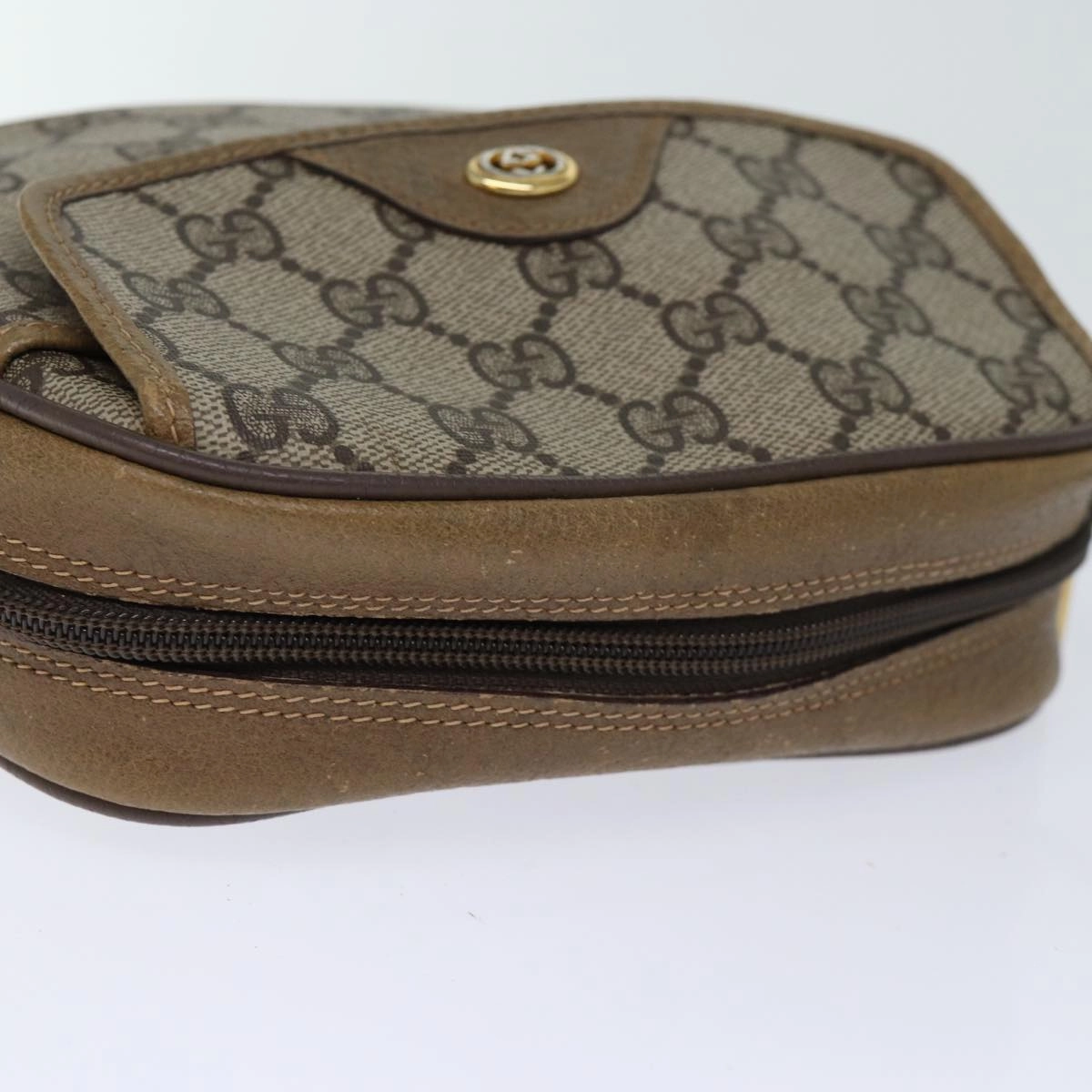 Gucci Gg Supreme Shoulder Bag Pvc Beige