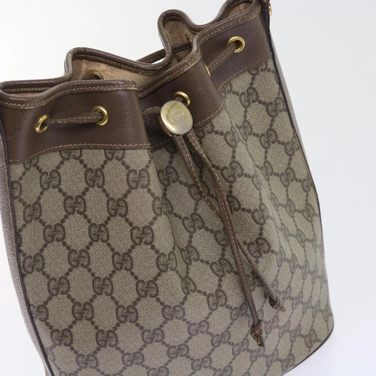 GUCCI GG Supreme Shoulder Bag PVC Leather Beige 001 115  57674
