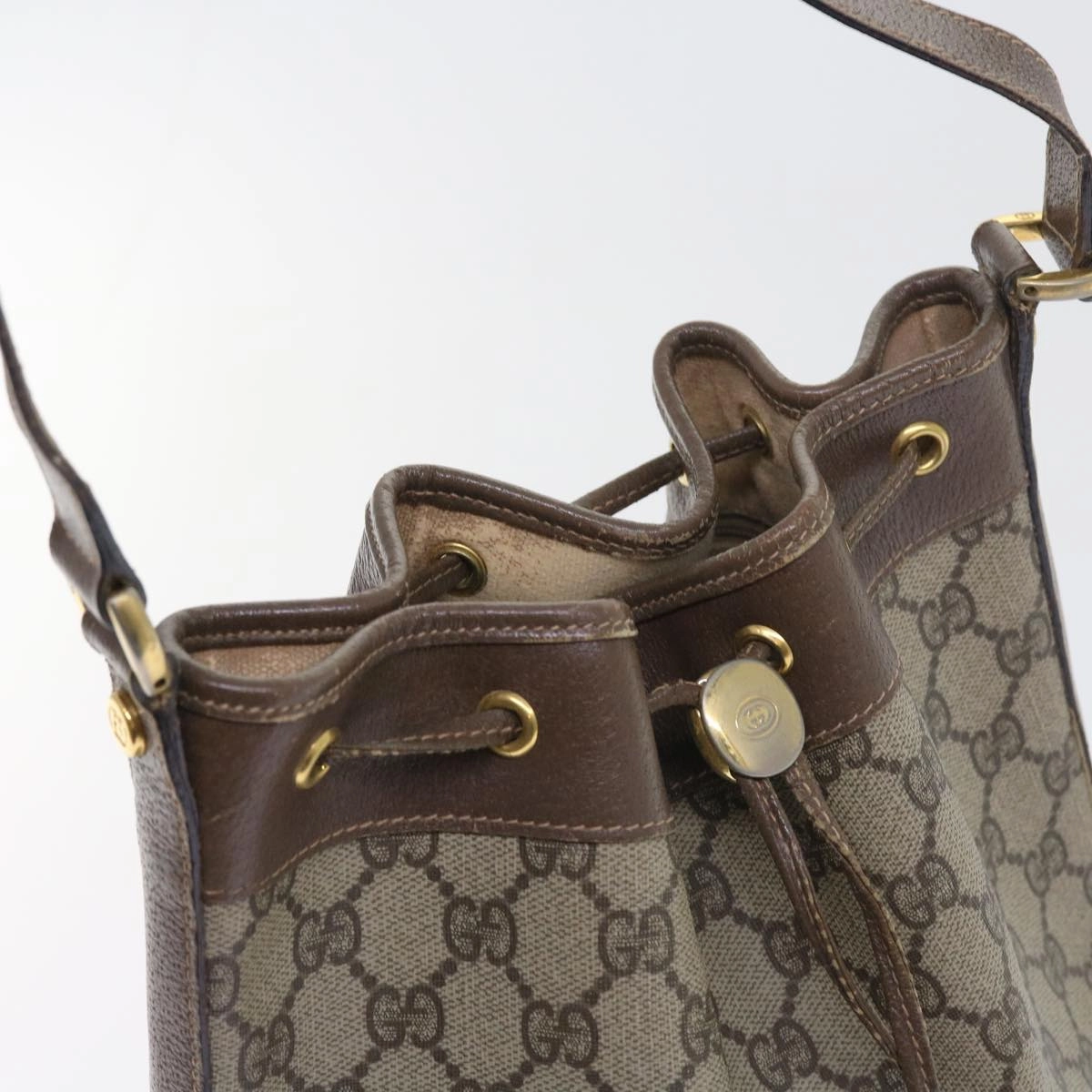 GUCCI GG Supreme Shoulder Bag PVC Leather Beige 001 115  57674