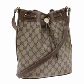 GUCCI GG Supreme Shoulder Bag PVC Leather Beige 001 115  57674