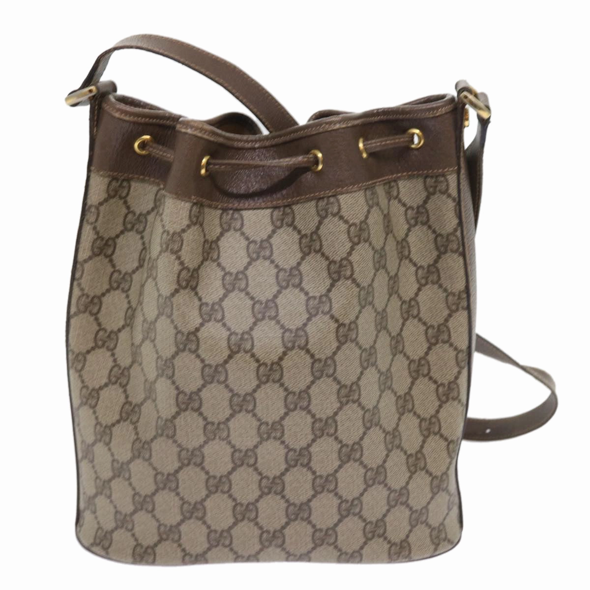 GUCCI GG Supreme Shoulder Bag PVC Leather Beige 001 115  57674