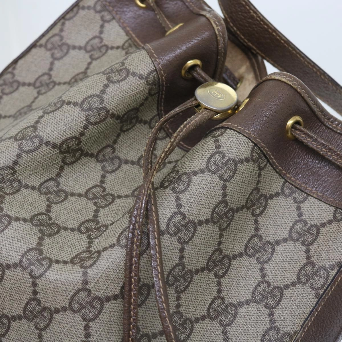 GUCCI GG Supreme Shoulder Bag PVC Leather Beige 001 115  57674