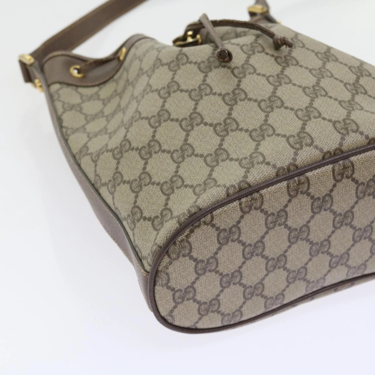 GUCCI GG Supreme Shoulder Bag PVC Leather Beige 001 115  57674