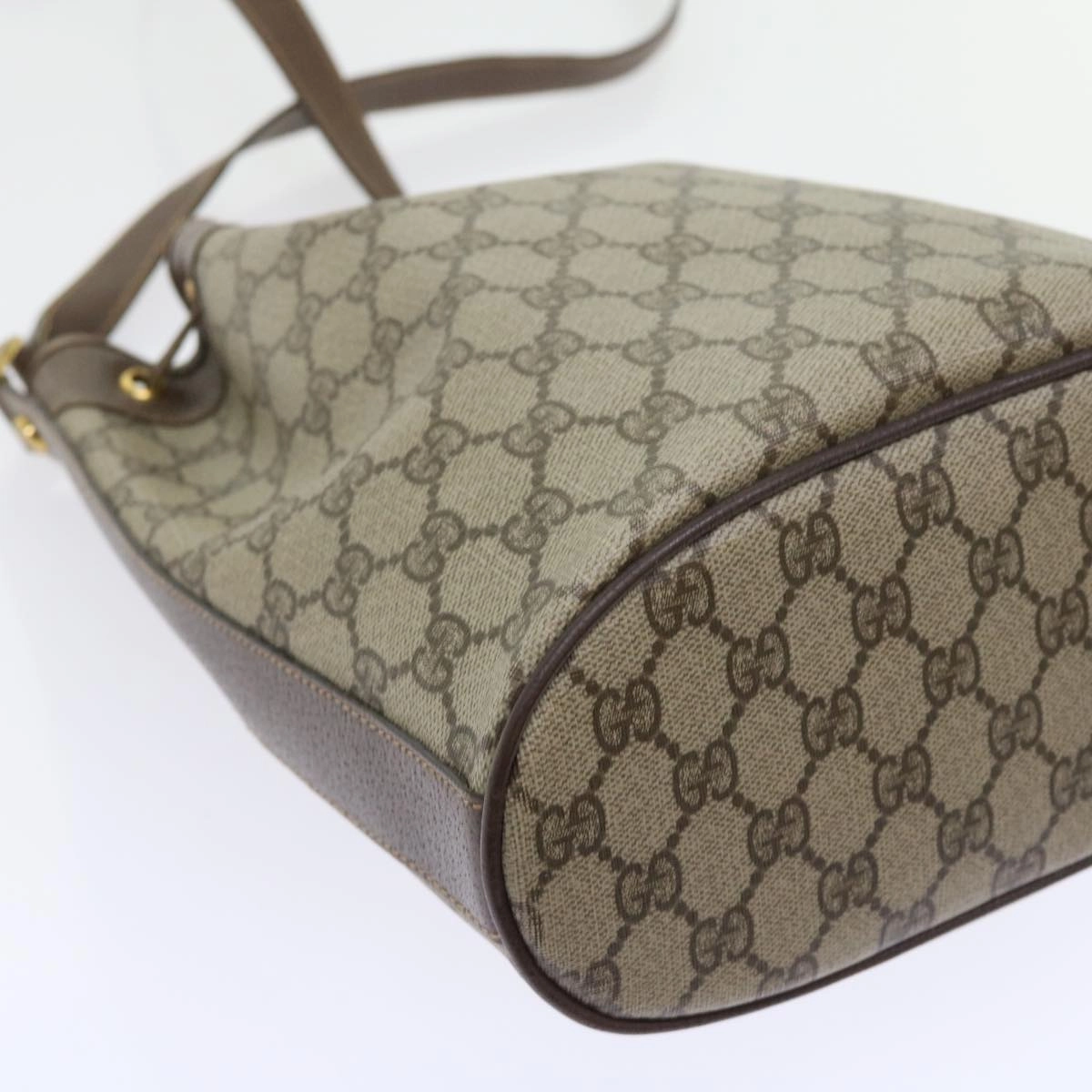 GUCCI GG Supreme Shoulder Bag PVC Leather Beige 001 115  57674