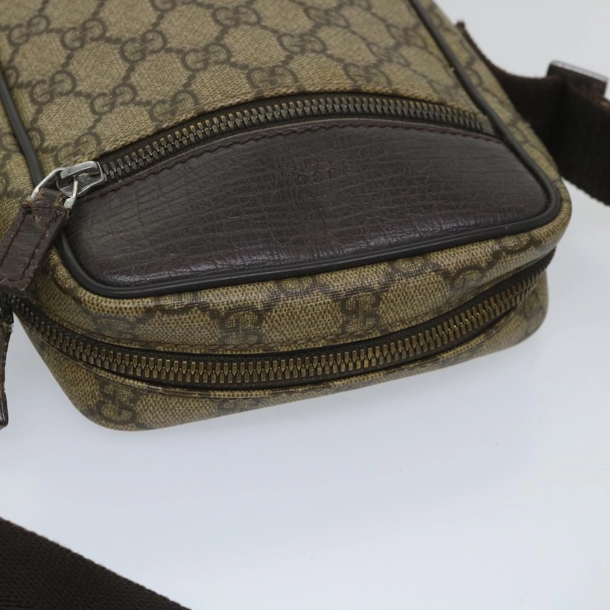 GUCCI GG Supreme Shoulder Bag PVC Leather Beige 101680  57287