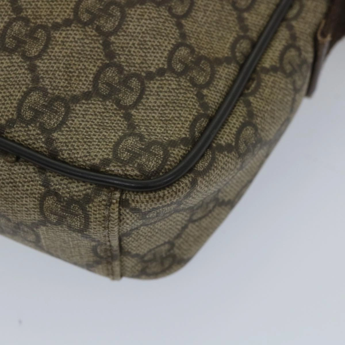 GUCCI GG Supreme Shoulder Bag PVC Leather Beige 101680  57287