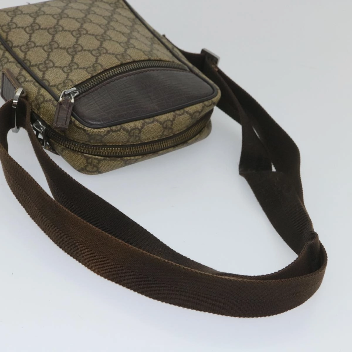GUCCI GG Supreme Shoulder Bag PVC Leather Beige 101680  57287