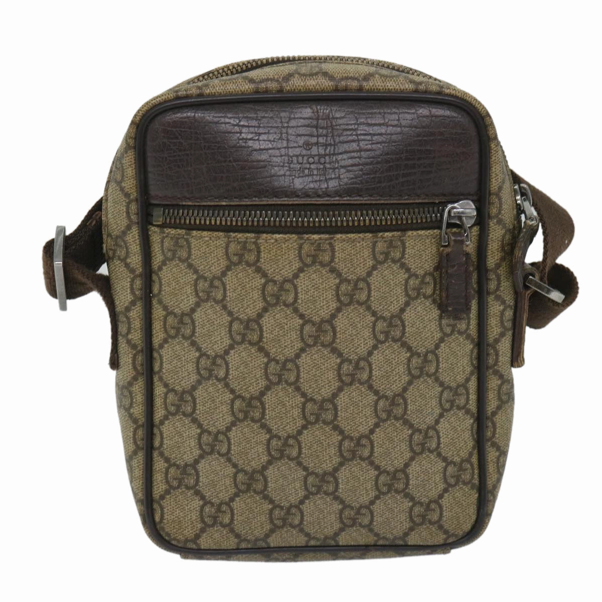 GUCCI GG Supreme Shoulder Bag PVC Leather Beige 101680  57287