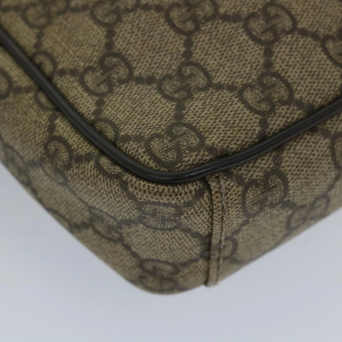 GUCCI GG Supreme Shoulder Bag PVC Leather Beige 101680  57287