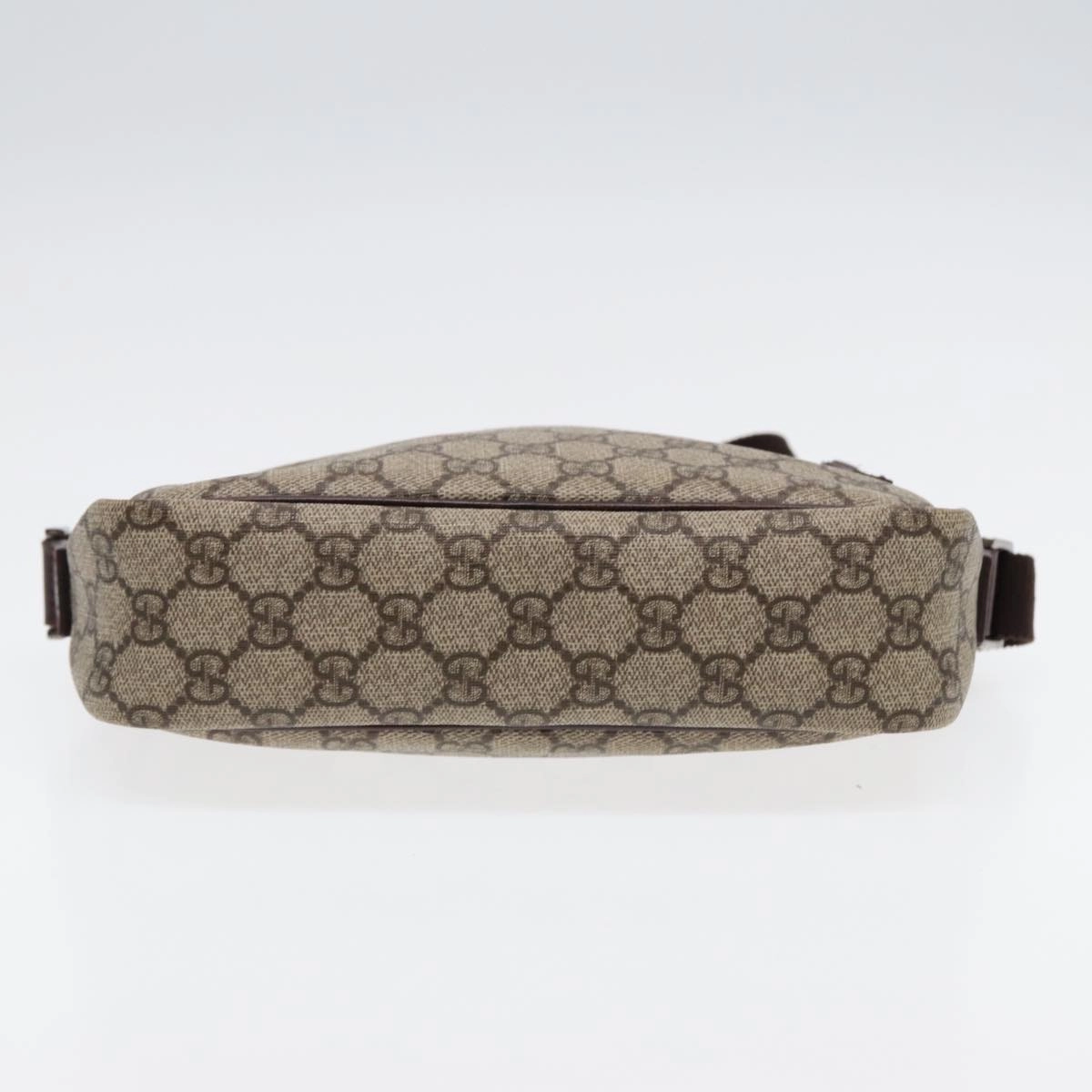 GUCCI GG Supreme Shoulder Bag PVC Leather Beige Silver 114291  87094