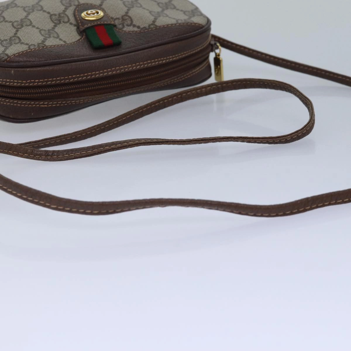 GUCCI GG Supreme Web Sherry Line Shoulder Bag Beige 001 904 2066  ep5238
