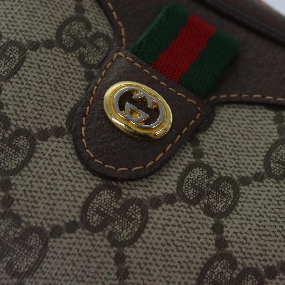 GUCCI GG Supreme Web Sherry Line Shoulder Bag Beige 001 904 2066  ep5238