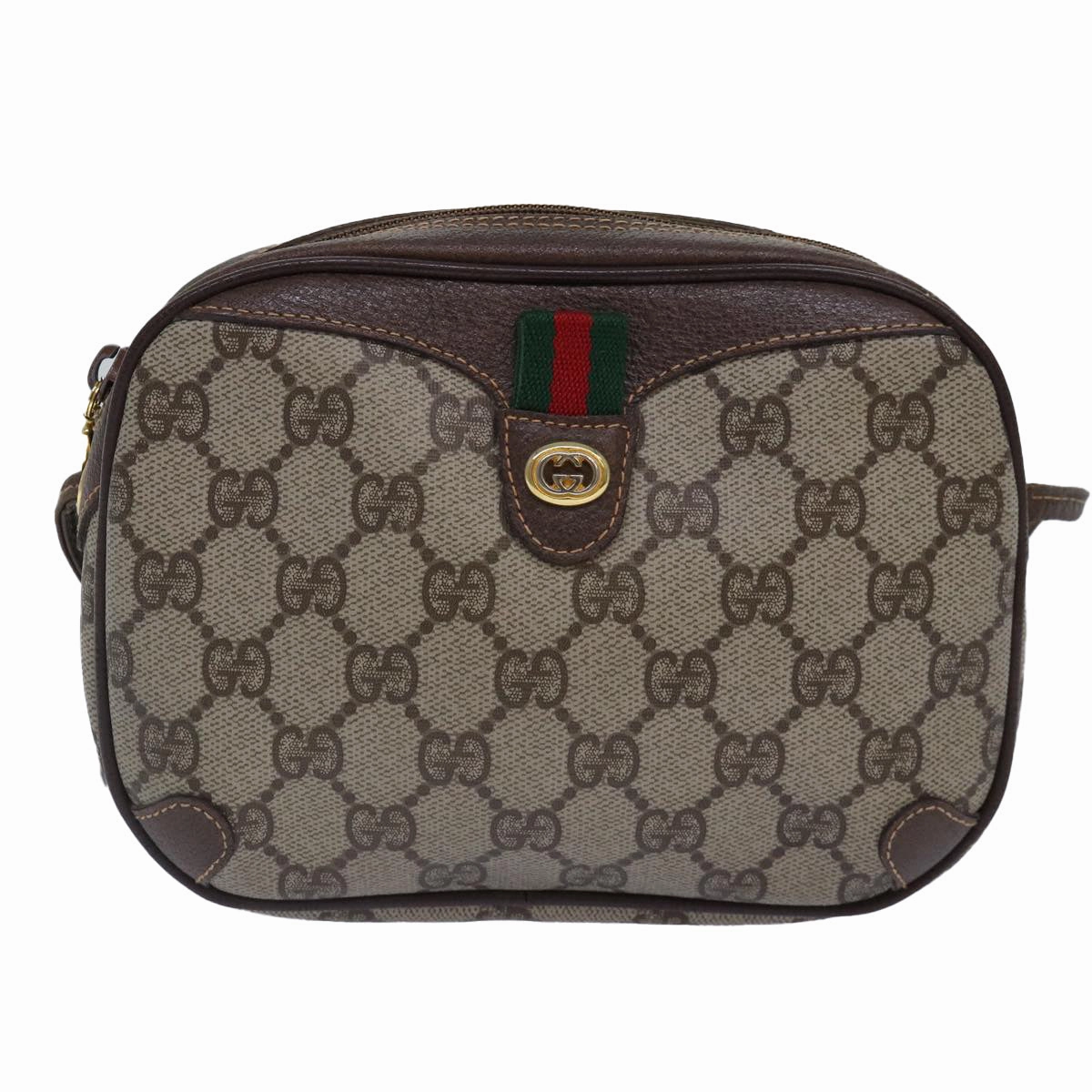 GUCCI GG Supreme Web Sherry Line Shoulder Bag Beige 001 904 2066  ep5238