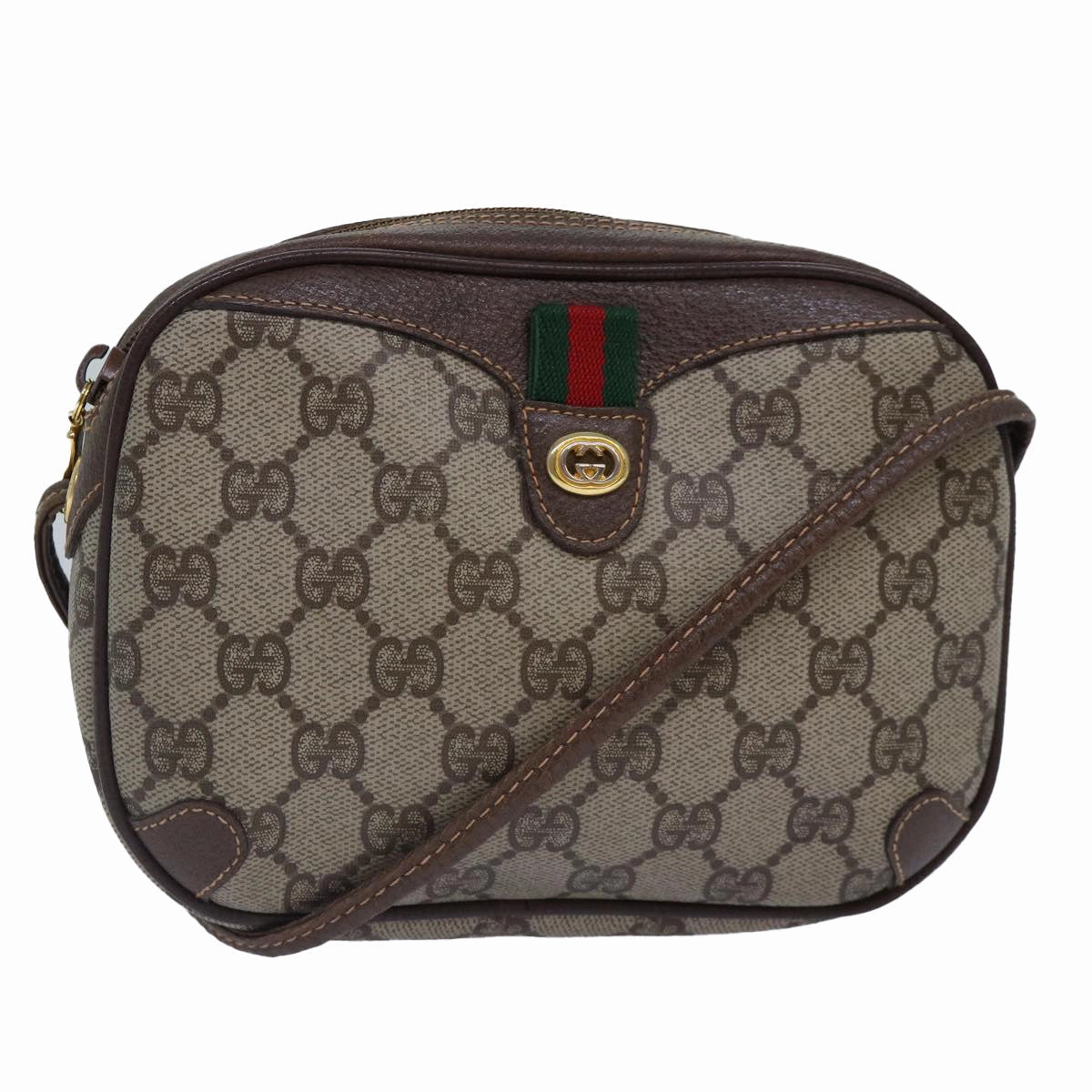 GUCCI GG Supreme Web Sherry Line Shoulder Bag Beige 001 904 2066  ep5238