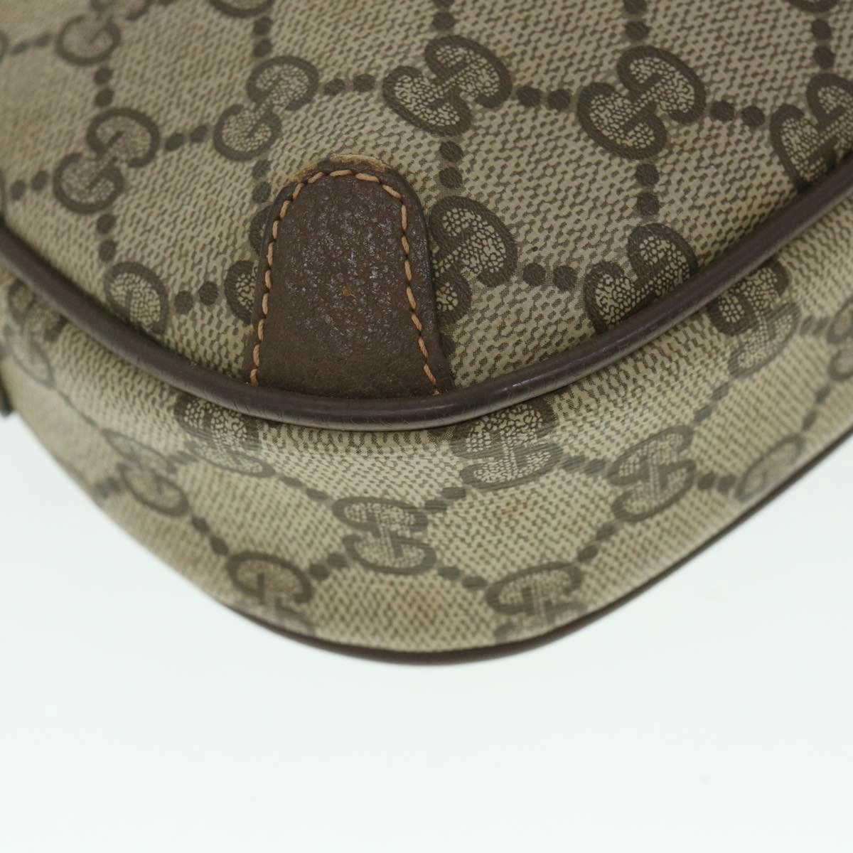 GUCCI GG Supreme Web Sherry Line Shoulder Bag Beige Red 156 02 066  8787