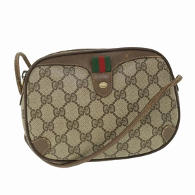 GUCCI GG Supreme Web Sherry Line Shoulder Bag Beige Red 156 02 066  8787