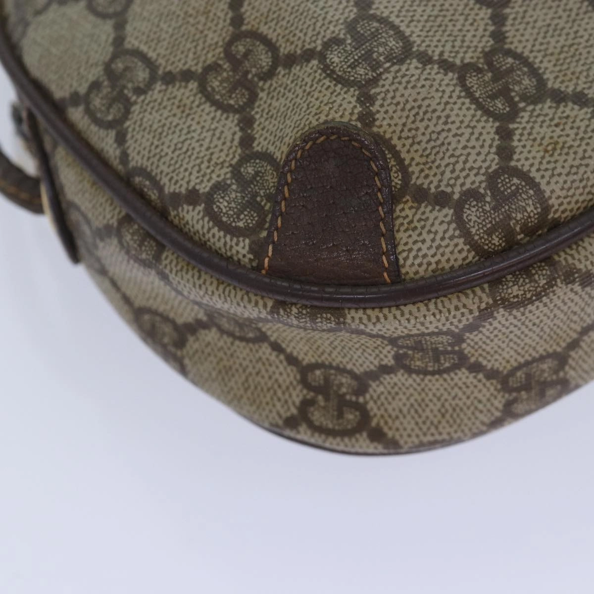 GUCCI GG Supreme Web Sherry Line Shoulder Bag PVC Beige 156 02 066  83926