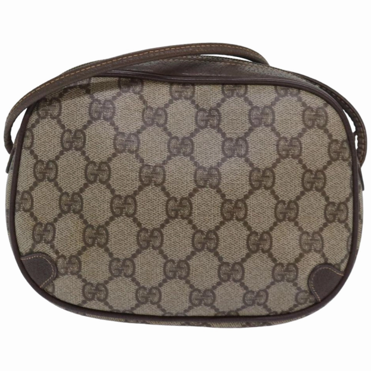GUCCI GG Supreme Web Sherry Line Shoulder Bag PVC Beige 156 02 066  83926