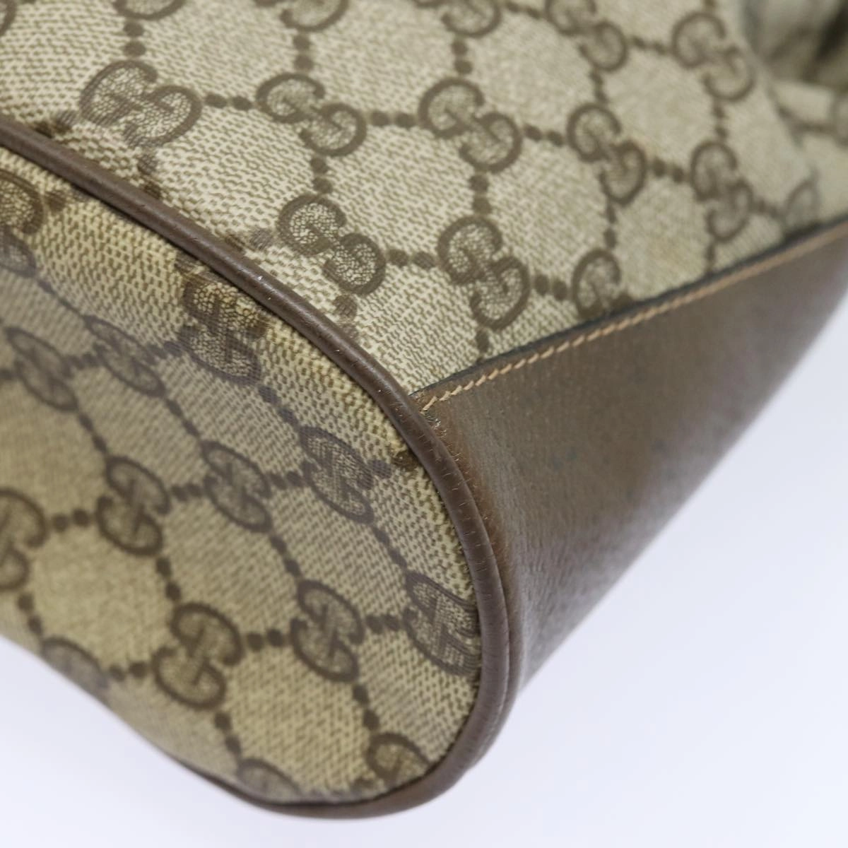 GUCCI GG Supreme Web Sherry Line Shoulder Bag PVC Beige 41 02 034  81369