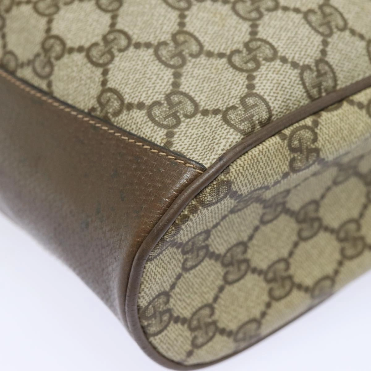 GUCCI GG Supreme Web Sherry Line Shoulder Bag PVC Beige 41 02 034  81369