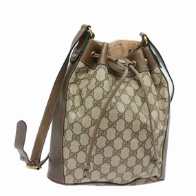 GUCCI GG Supreme Web Sherry Line Shoulder Bag PVC Beige 41 02 034  81369