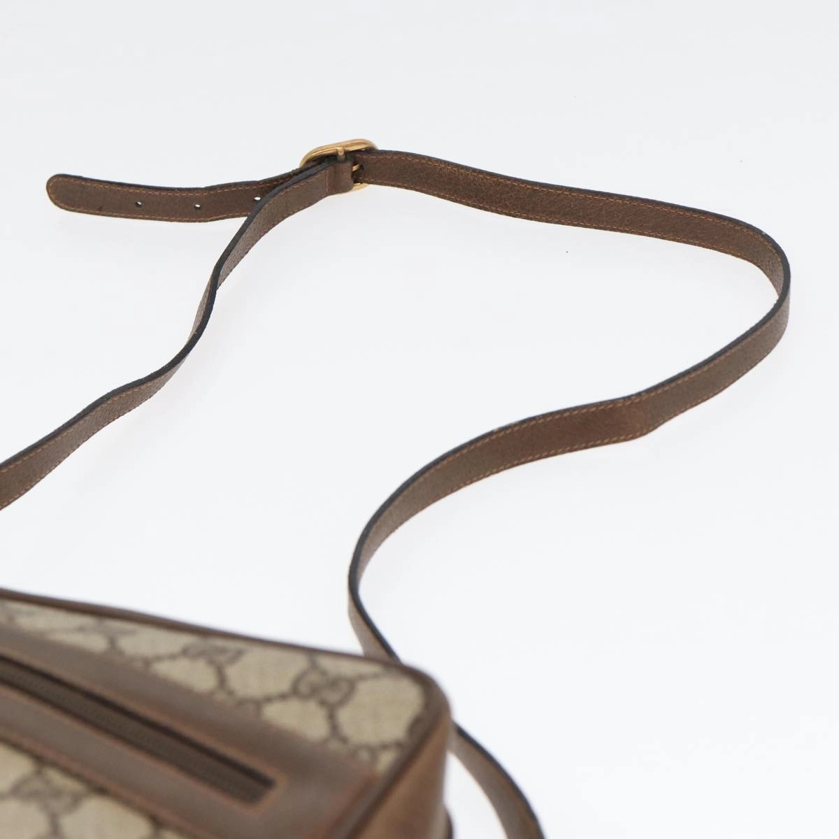 GUCCI GG Supreme Web Sherry Line Shoulder Bag PVC Beige 68 02 005  83928