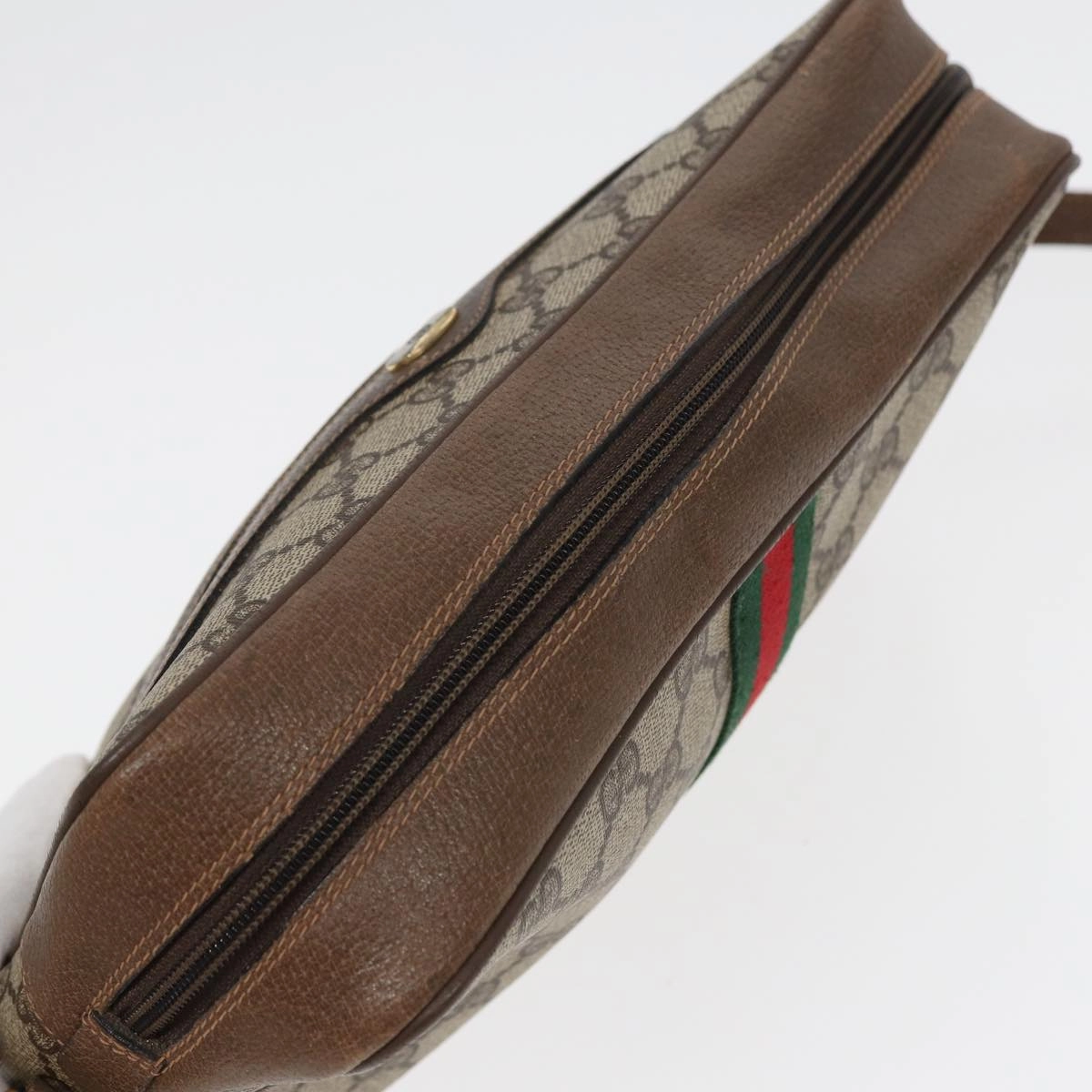 GUCCI GG Supreme Web Sherry Line Shoulder Bag PVC Beige 68 02 005  83928