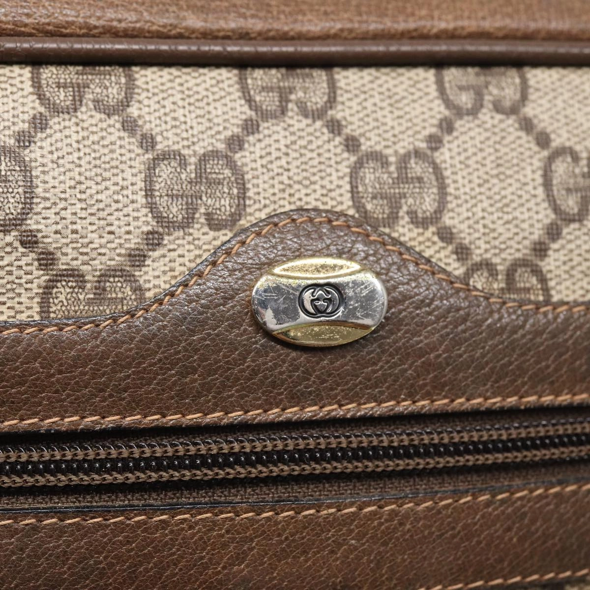 GUCCI GG Supreme Web Sherry Line Shoulder Bag PVC Beige 68 02 005  83928