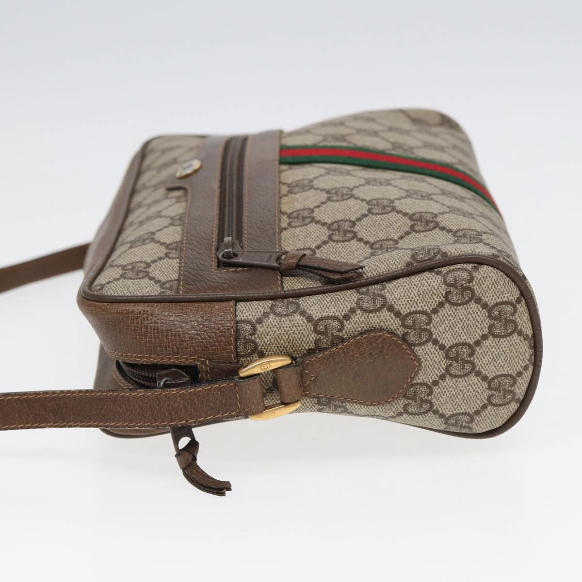 GUCCI GG Supreme Web Sherry Line Shoulder Bag PVC Beige 68 02 005  83928