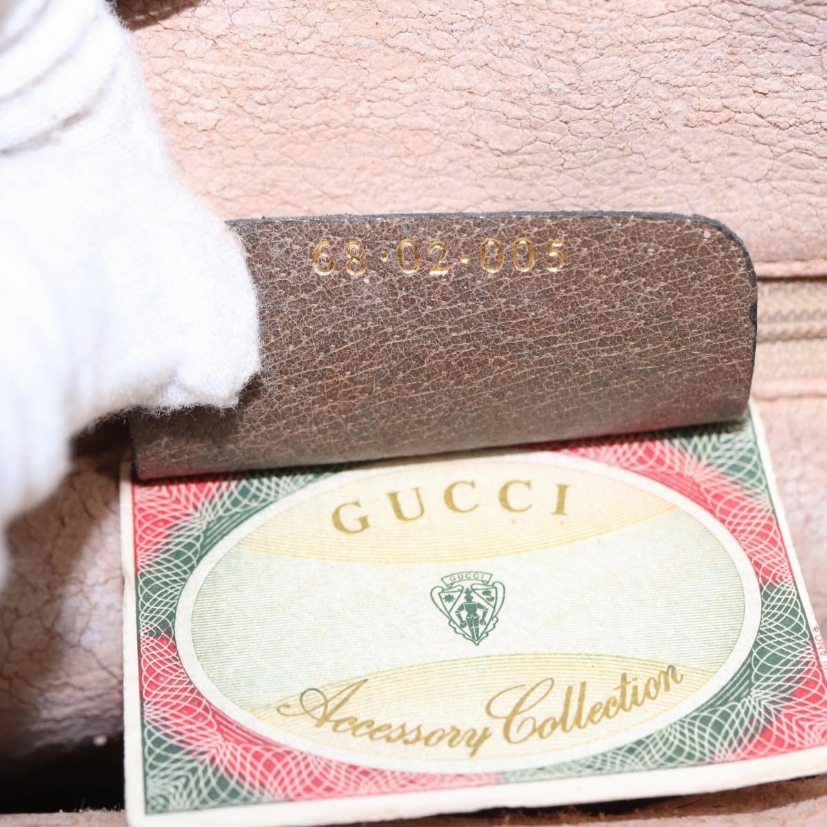GUCCI GG Supreme Web Sherry Line Shoulder Bag PVC Beige 68 02 005  83928