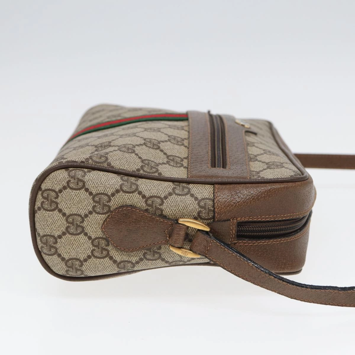 GUCCI GG Supreme Web Sherry Line Shoulder Bag PVC Beige 68 02 005  83928