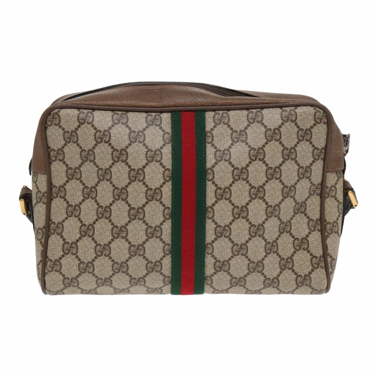 GUCCI GG Supreme Web Sherry Line Shoulder Bag PVC Beige 68 02 005  83928