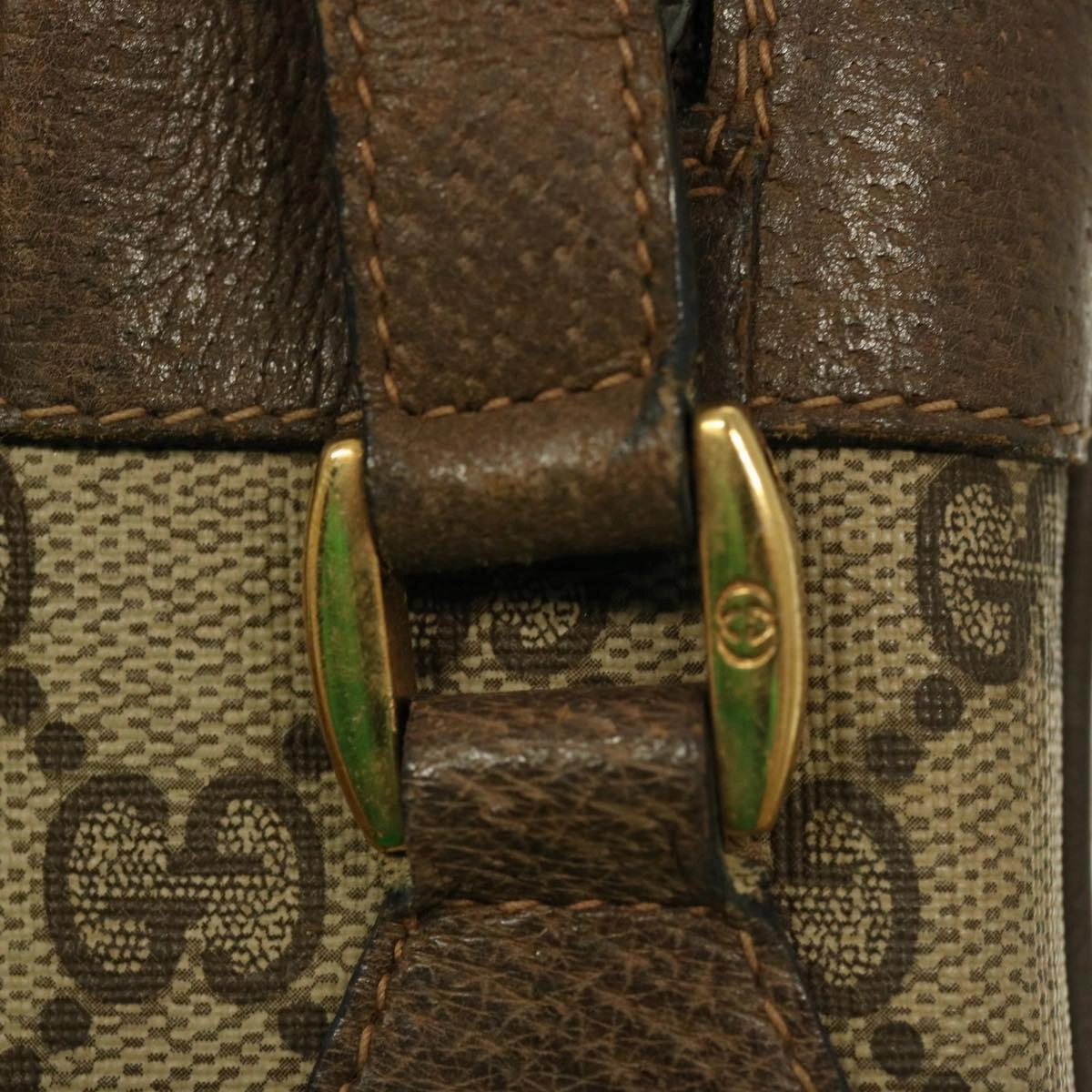 GUCCI GG Supreme Webshire Line Shoulder Bag Canvas Beige Brown 72 02 005