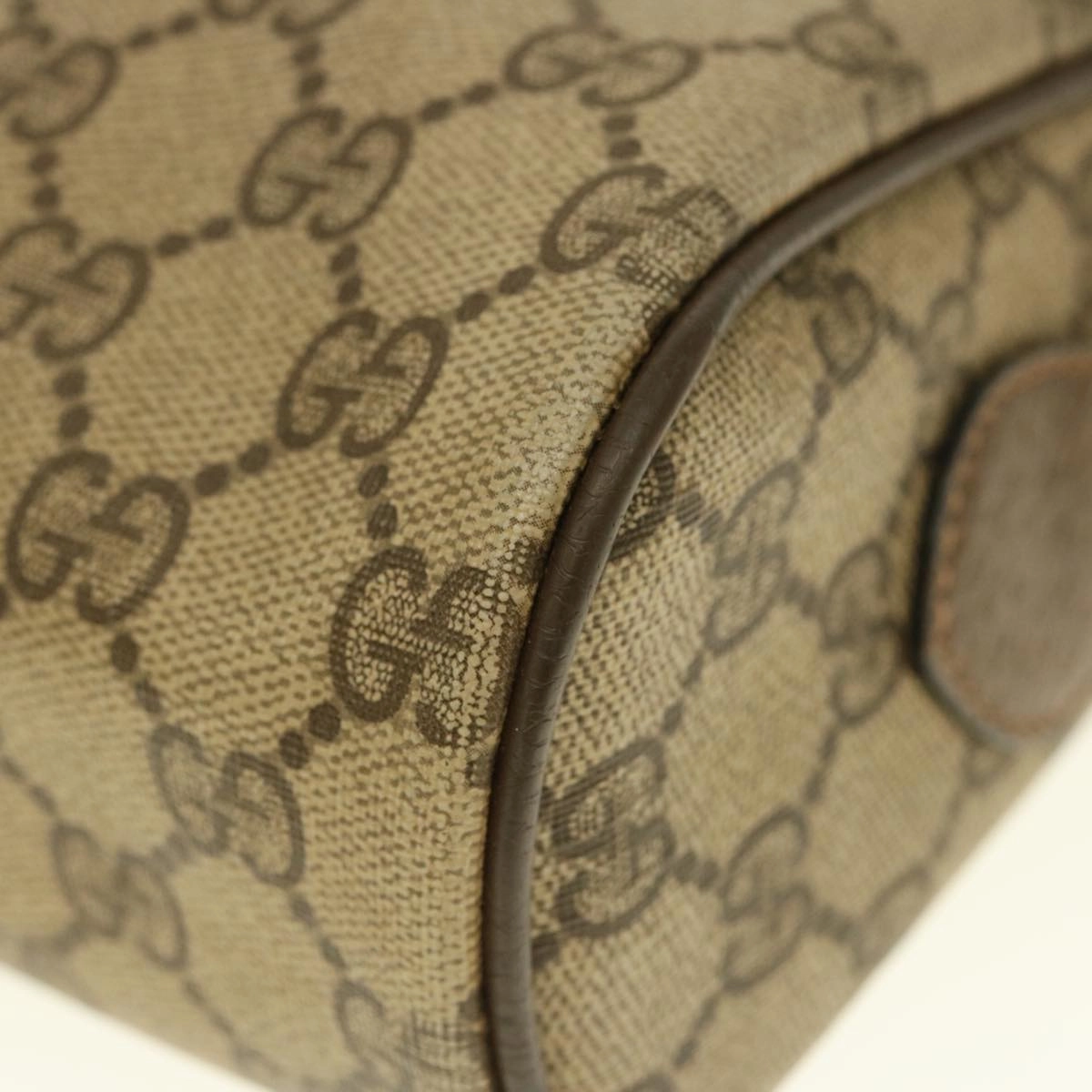 GUCCI GG Supreme Webshire Line Shoulder Bag Canvas Beige Brown 72 02 005