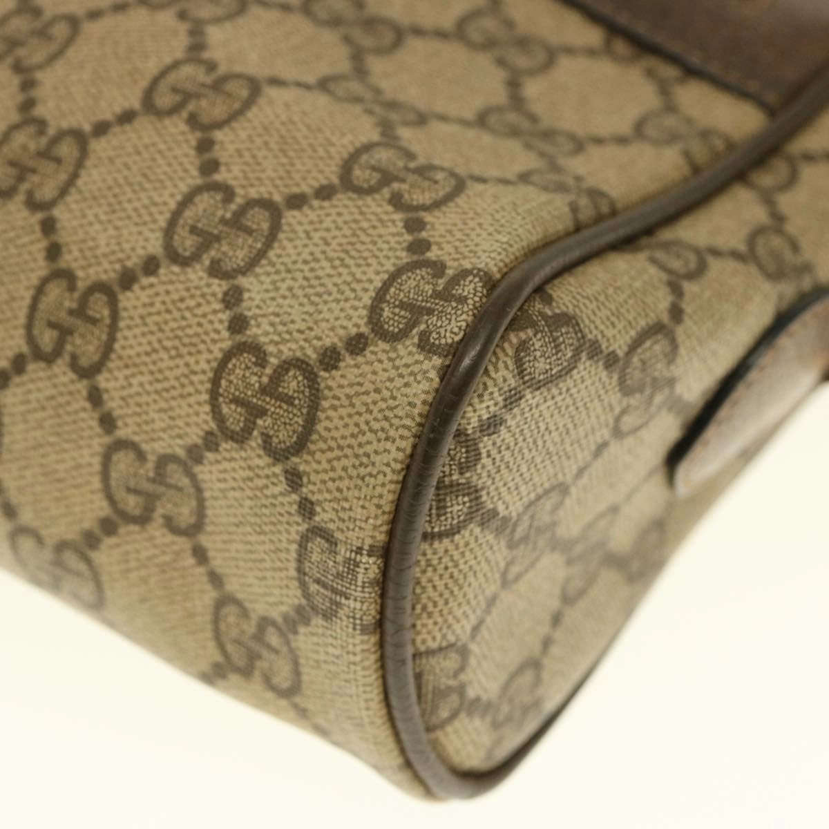 GUCCI GG Supreme Webshire Line Shoulder Bag Canvas Beige Brown 72 02 005
