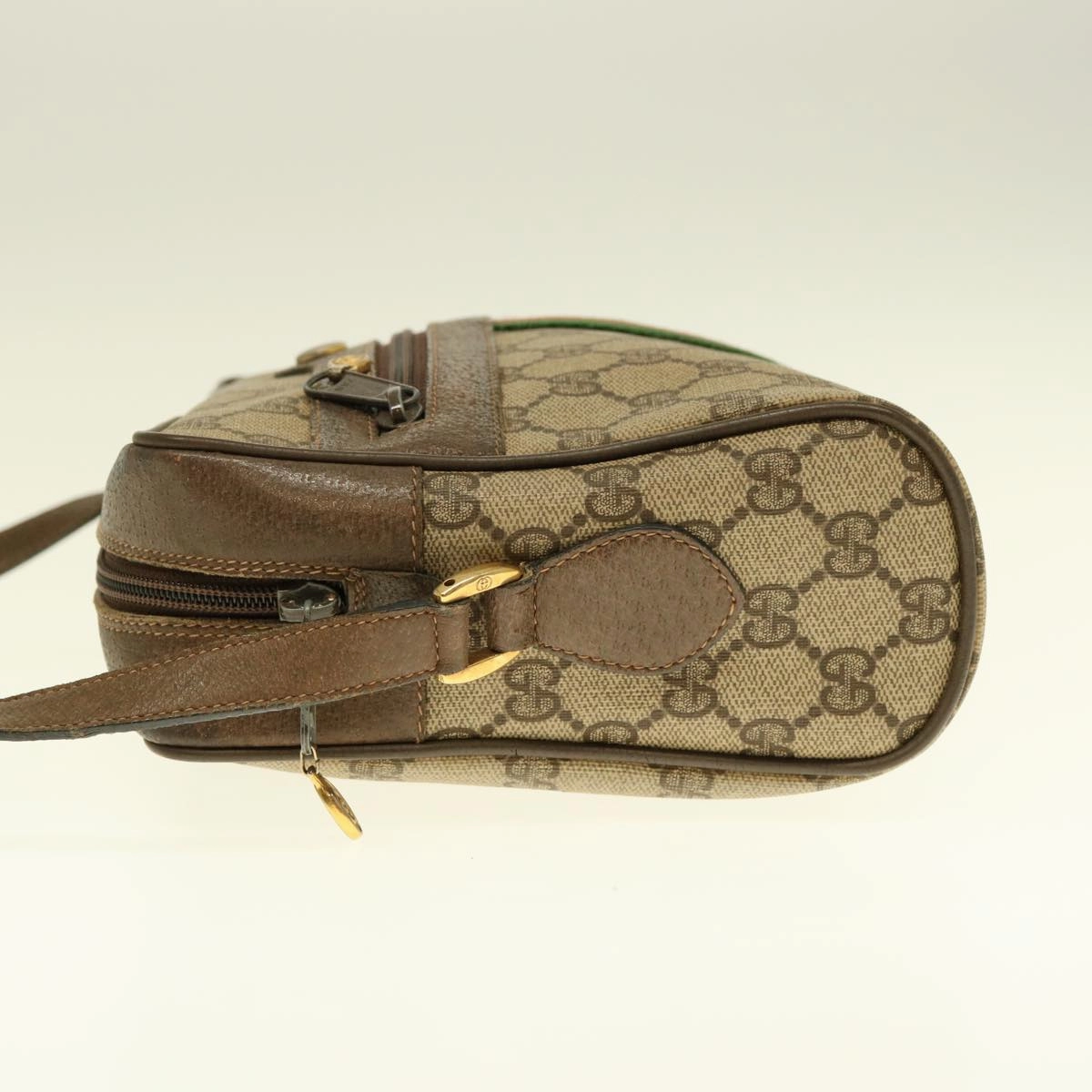 GUCCI GG Supreme Webshire Line Shoulder Bag Canvas Beige Brown 72 02 005