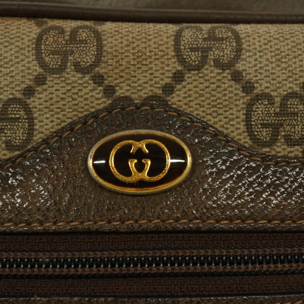 GUCCI GG Supreme Webshire Line Shoulder Bag Canvas Beige Brown 72 02 005