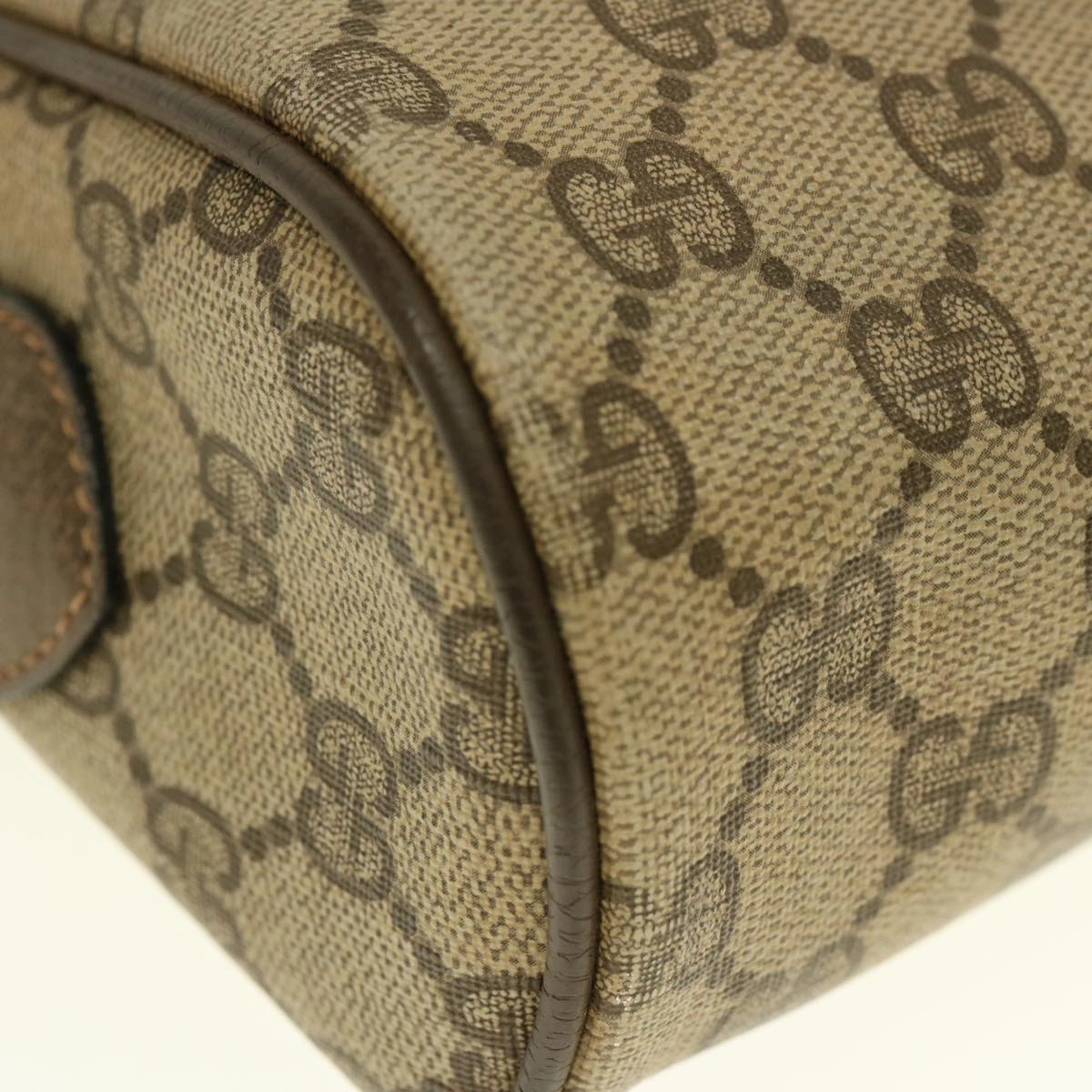 GUCCI GG Supreme Webshire Line Shoulder Bag Canvas Beige Brown 72 02 005