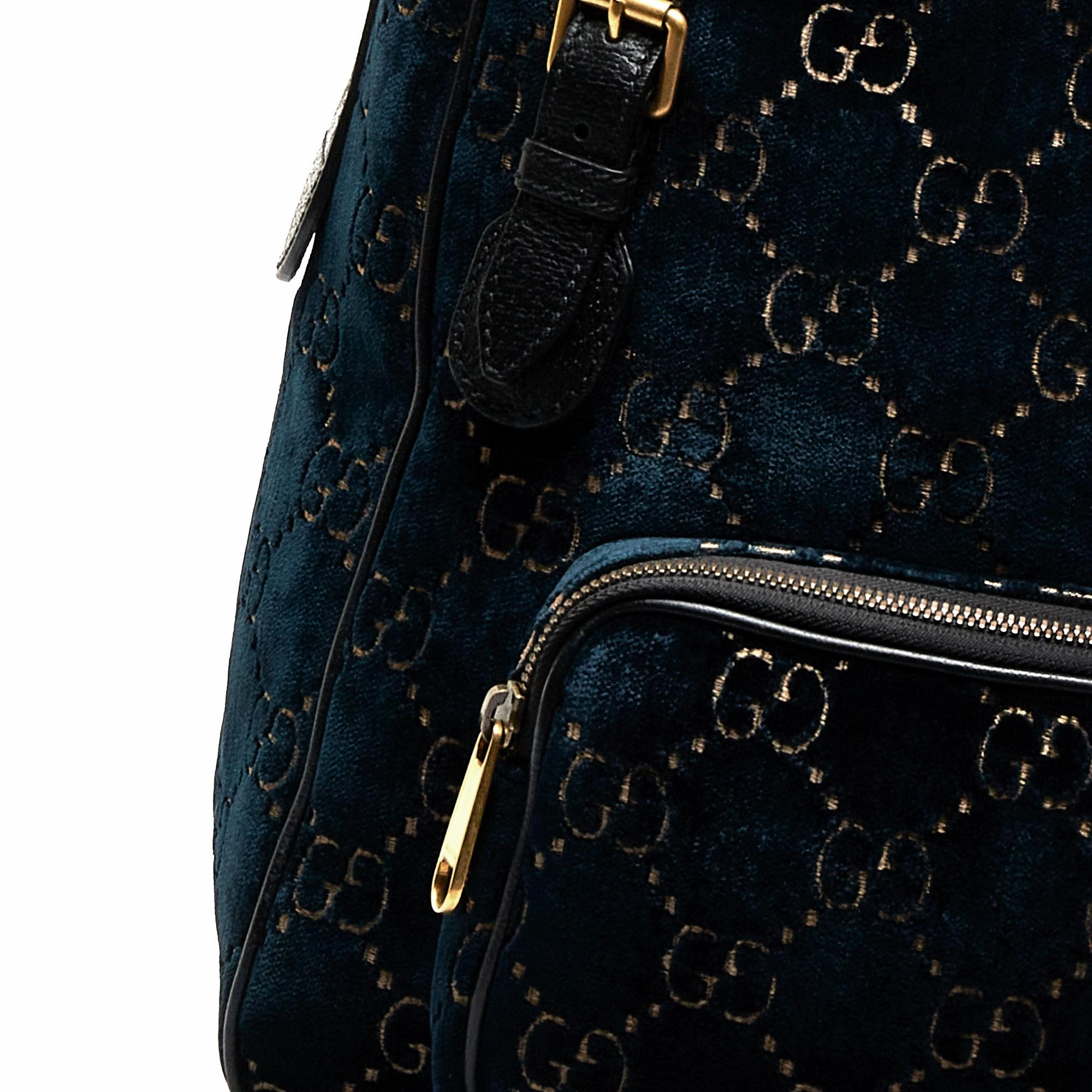 Gucci GG Velvet Double Buckle Backpack (SHG-ew8ThP)