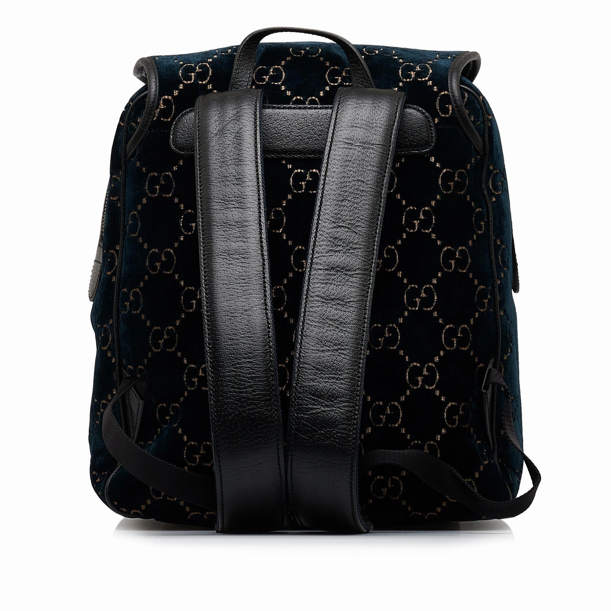 Gucci GG Velvet Double Buckle Backpack (SHG-ew8ThP)