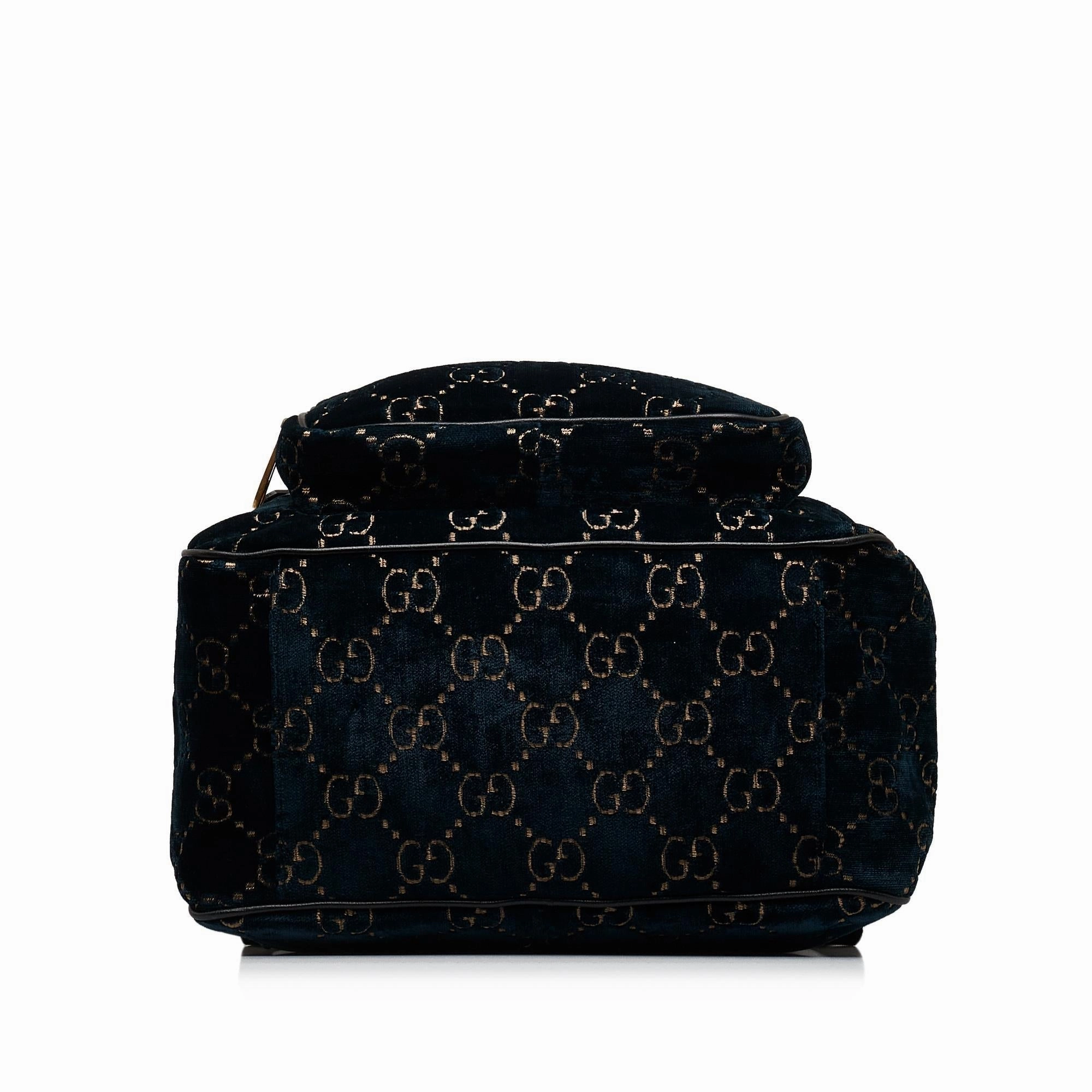Gucci GG Velvet Double Buckle Backpack (SHG-ew8ThP)
