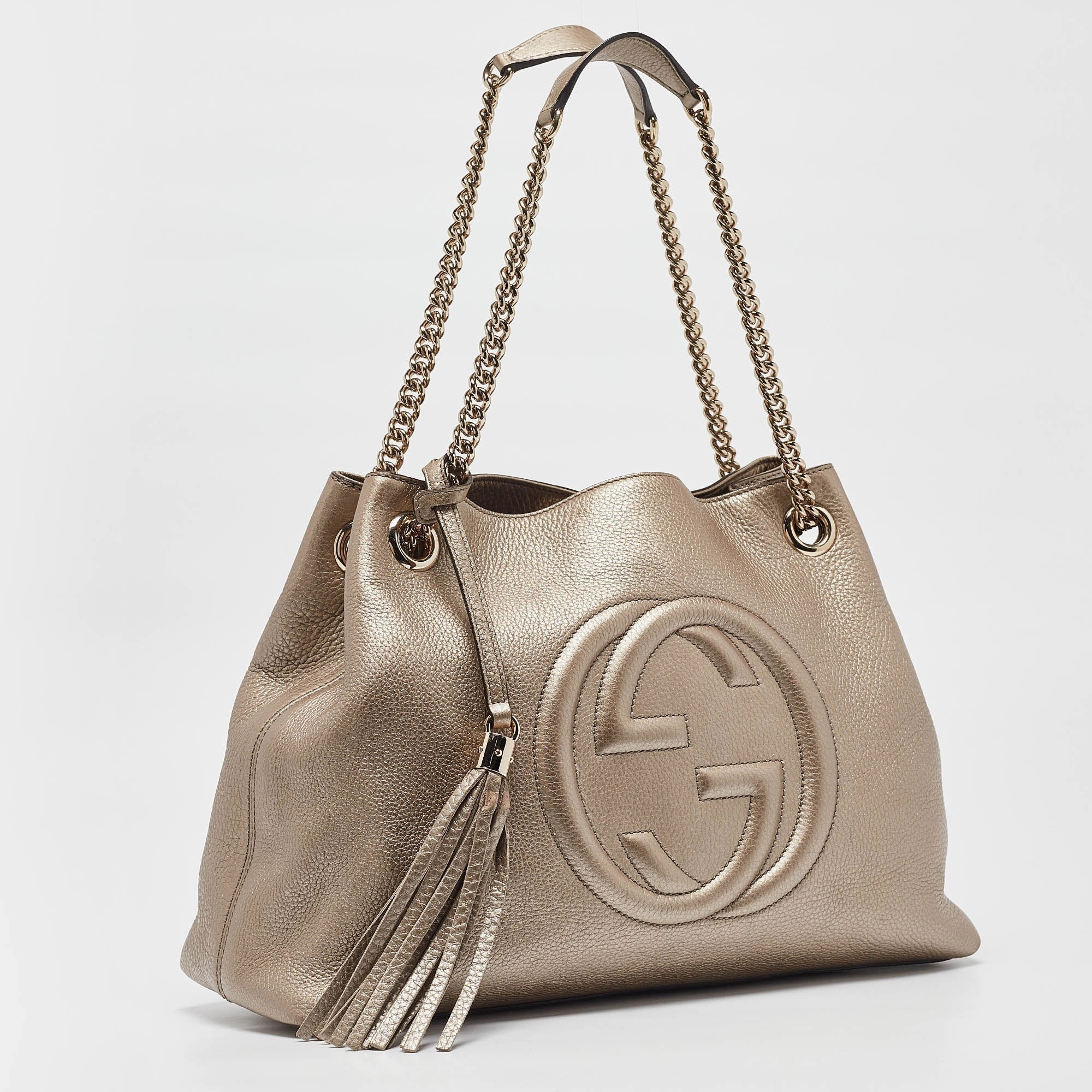 Gucci Gold Leather Medium Soho Shoulder Bag