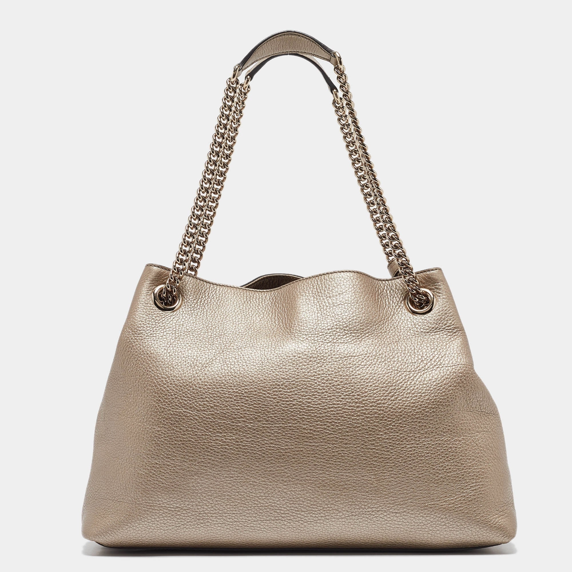 Gucci Gold Leather Medium Soho Shoulder Bag
