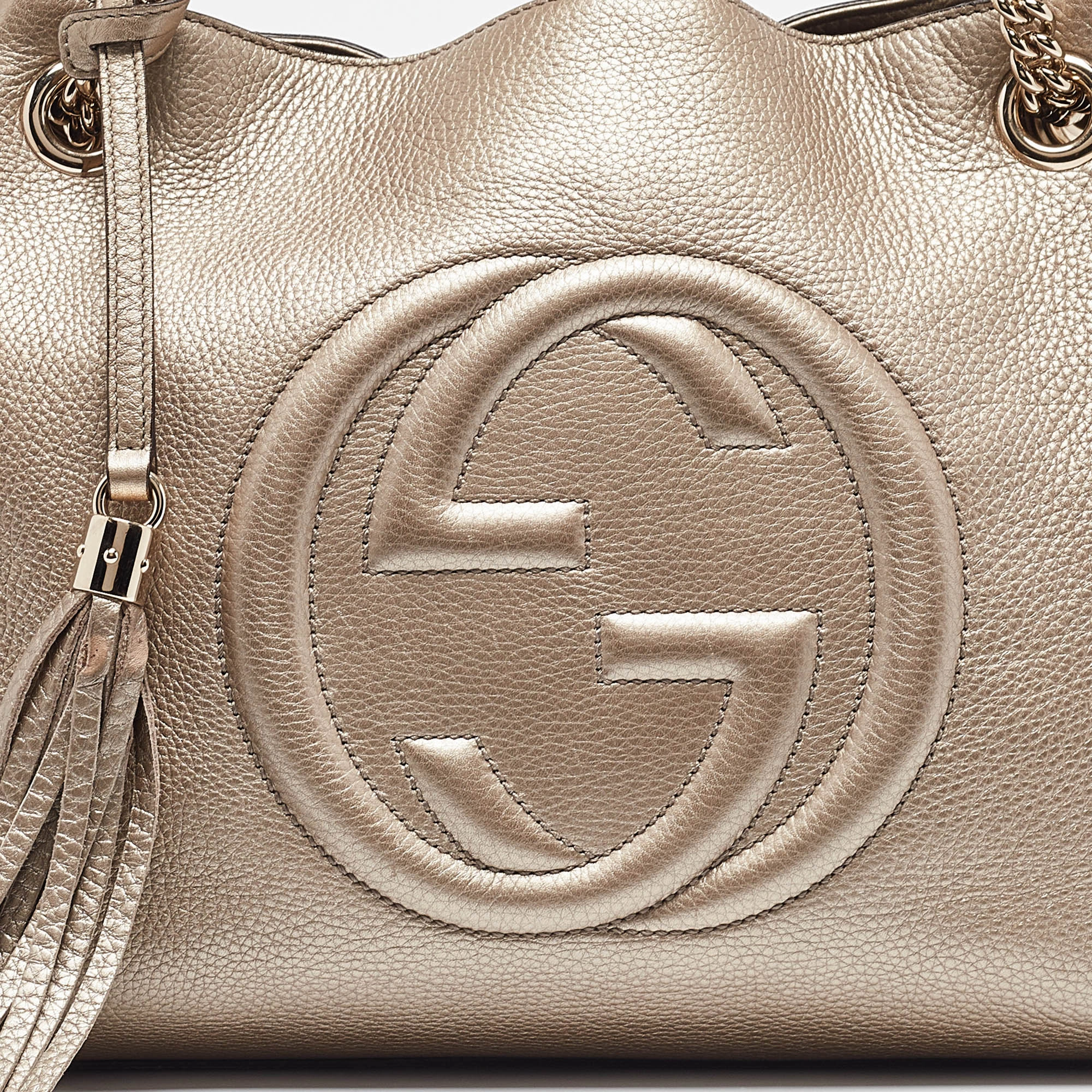 Gucci Gold Leather Medium Soho Shoulder Bag