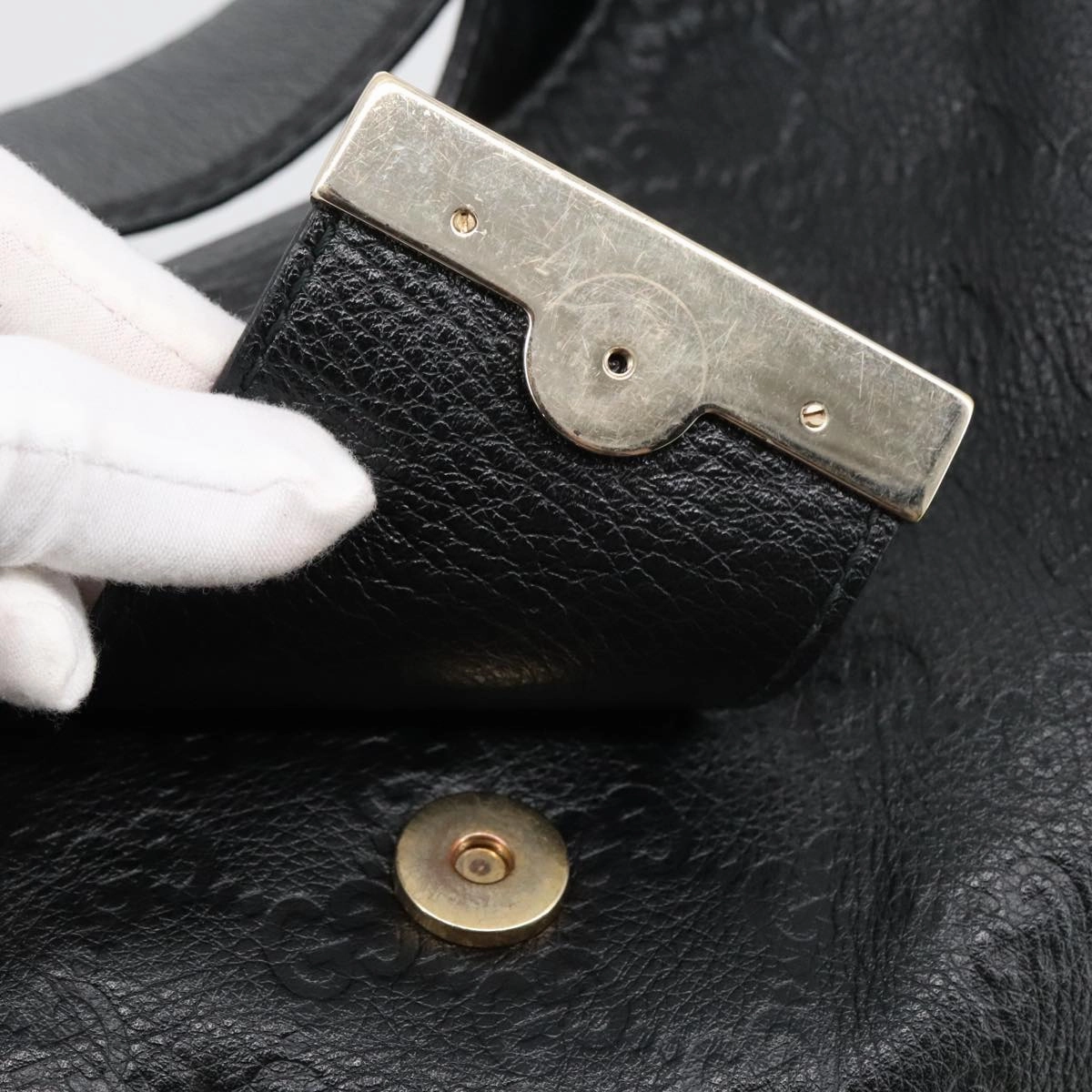 Gucci Guccissima Black Leather Shoulder Bag ()