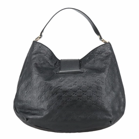 Gucci Guccissima Black Leather Shoulder Bag ()
