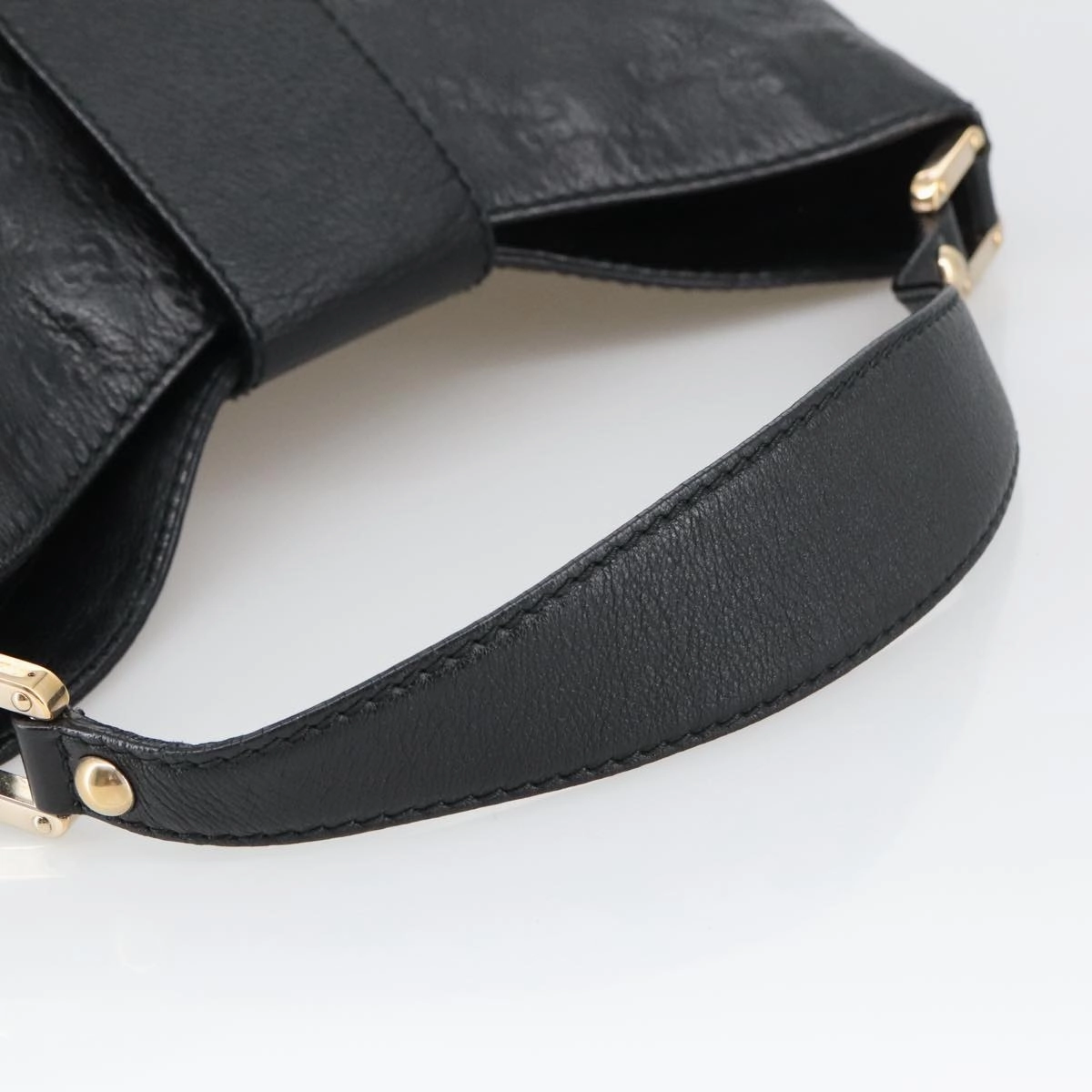 Gucci Guccissima Black Leather Shoulder Bag ()