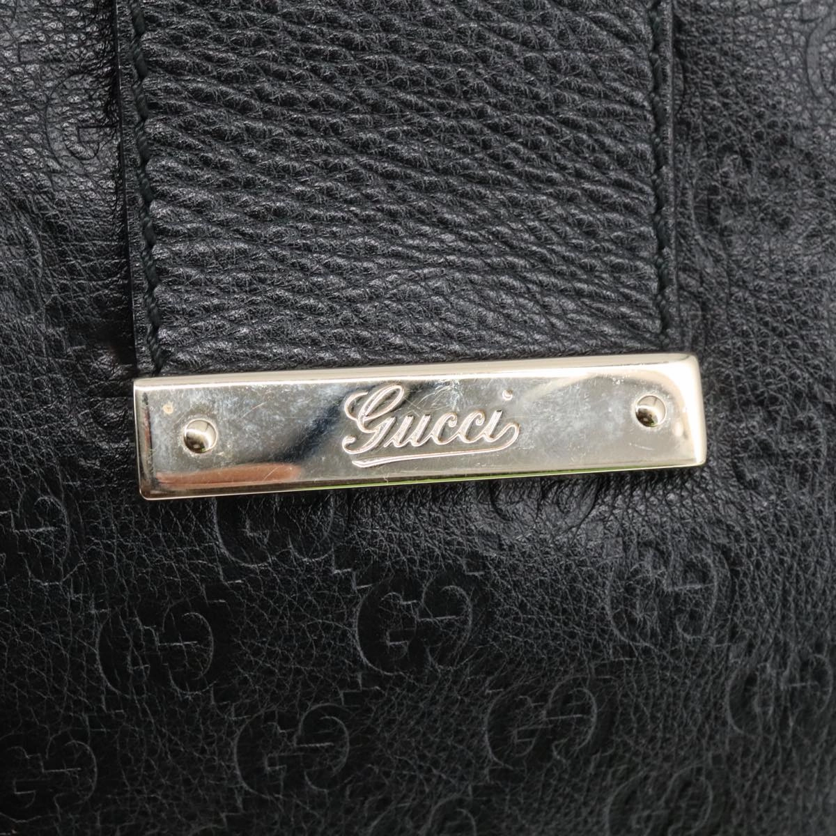 Gucci Guccissima Black Leather Shoulder Bag ()