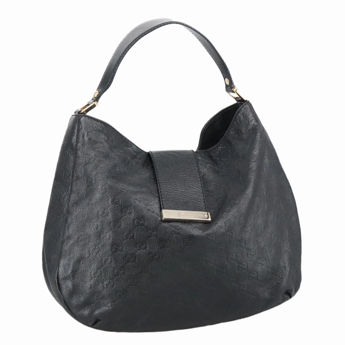 Gucci Guccissima Black Leather Shoulder Bag ()