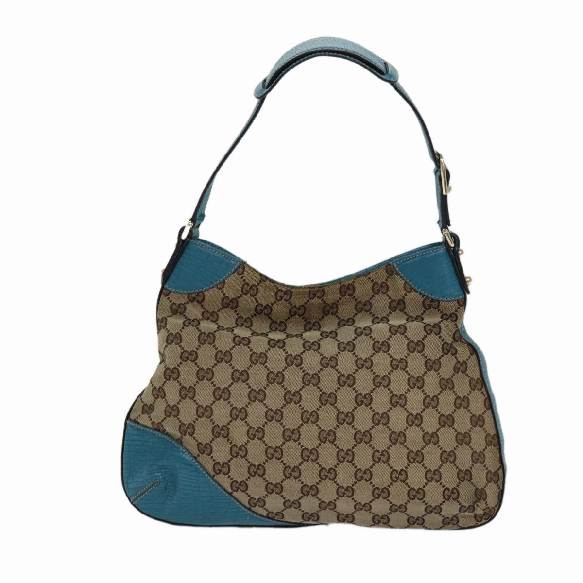 GUCCI Horsebit Sherry Line GG Canvas Shoulder Bag Beige 137388  82262
